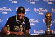 Kevin Durant after winning the 2017 NBA Finals.